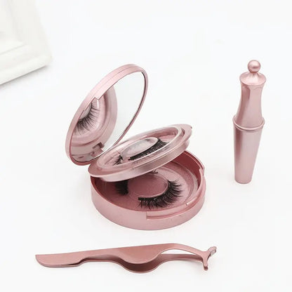2 Pairs Reusable 3D Magnetic Eyelashes with Eyeliner