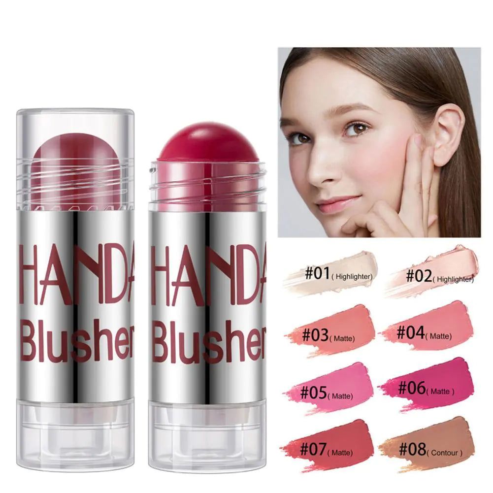 8 Colors Blush Highlighter Bronzer Cream Cheek Stick