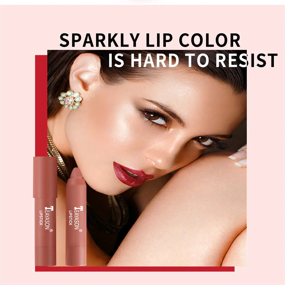 Conjunto de 12 Lápis de Contorno Labial Matte Aveludado à Prova d'Água