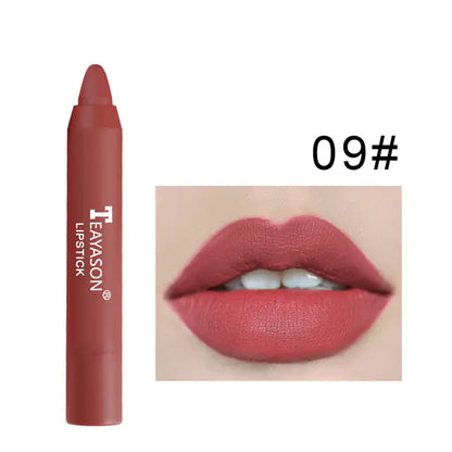 Conjunto de 12 Lápis de Contorno Labial Matte Aveludado à Prova d'Água