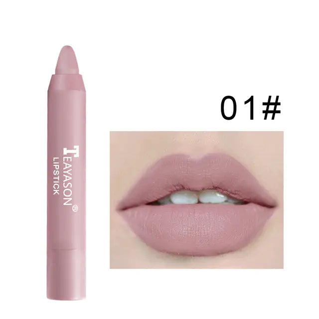Conjunto de 12 Lápis de Contorno Labial Matte Aveludado à Prova d'Água