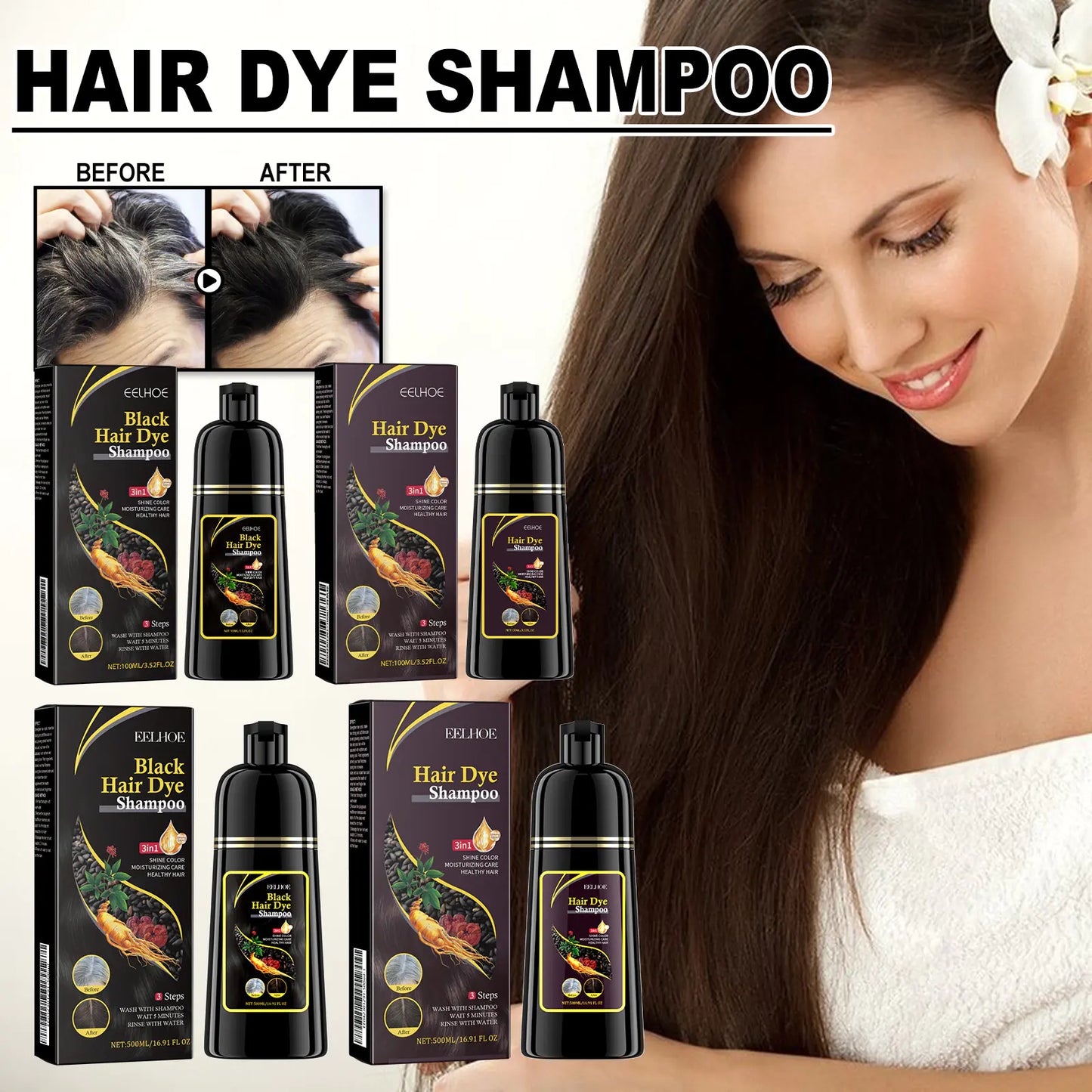 EELHOE Herbal Shampoo with Fo-Ti Essence for Hair Care