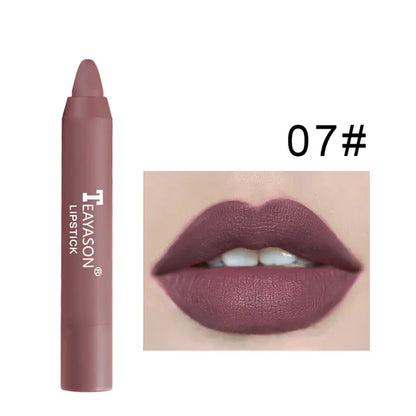 Conjunto de 12 Lápis de Contorno Labial Matte Aveludado à Prova d'Água