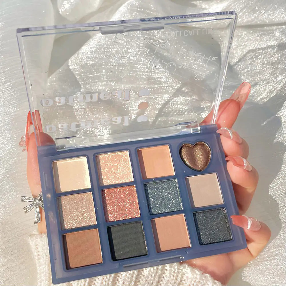 Paleta de Sombras com 12 Cores, Acabamentos Matte e Brilhantes