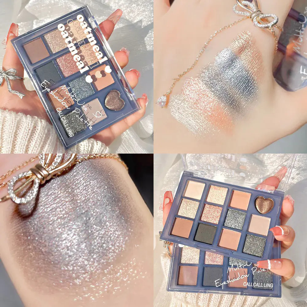 Paleta de Sombras com 12 Cores, Acabamentos Matte e Brilhantes