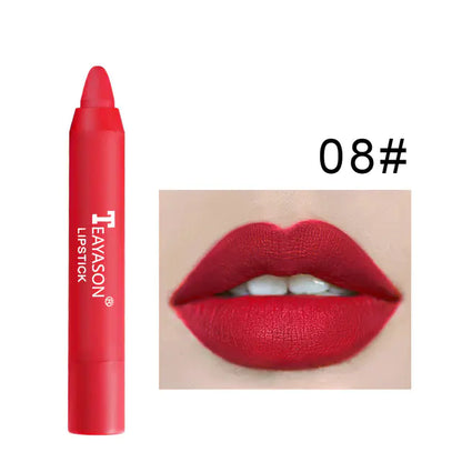 Conjunto de 12 Lápis de Contorno Labial Matte Aveludado à Prova d'Água