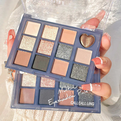 Paleta de Sombras com 12 Cores, Acabamentos Matte e Brilhantes