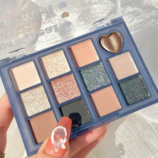 Paleta de Sombras com 12 Cores, Acabamentos Matte e Brilhantes